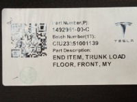 Tesla оригинальный номер 1492951-00-c y пол коврик обшивка багажника Оригинал, фото thumb