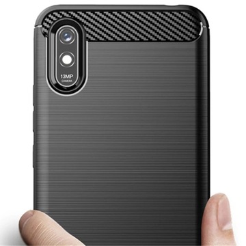 ЧЕХОЛ ДЛЯ XIAOMI REDMI 9A ARMOR CARBON CASE + 5D СТЕКЛО