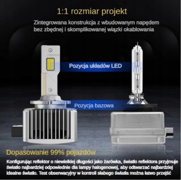 фото thumb №8, 2 штуки горелки лампочки led 6000k d1s 55w 9-18v canbus premium 15 диод