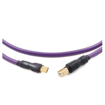 KABEL PRZEWÓD USB C-B MELODIKA MDUCB10 SZYBKI TRANSFER WTYKI 24K ZŁOTO 1m