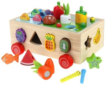 Montessori Game Sorter Oepatables Cartors Wormes Струны деревянные блоки