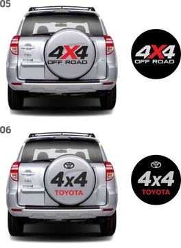 Наклейки Toyota RAV4 на запаску 4X4 2 цвета