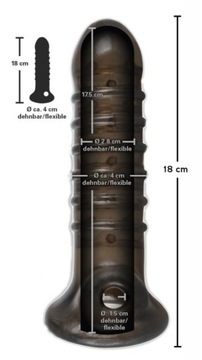 РЕБРИСТАЯ УПЛОТНЕННАЯ ПОКРЫТИЯ ПЕНИСА, 18 СМ