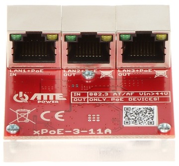Коммутатор POE Atte xPOE-3-11A, 3-портовый удлинитель