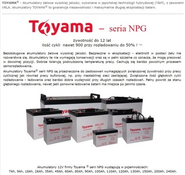 Гелевый аккумулятор Toyama NPG 60 12В 60Ач