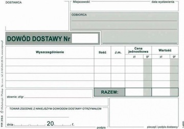 DOWÓD DOSTAWY DRUKI 80 KARTEK MICHALCZYK I PROKOP