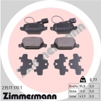Гальмівні колодки zimmermann задній alfa romeo mito 2009- Ціна, фото thumb