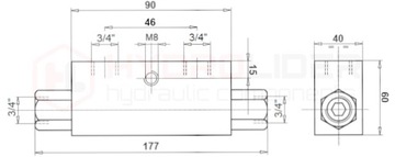 ДВОЙНОЙ ОБРАТНЫЙ КЛАПАН VBPDE 3/4 100л/мин HLR