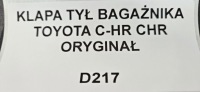 фото thumb №4, Крышка багажника задняя багажника toyota c-hr chr оригинал
