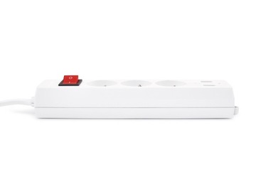 Przedłużacz listwowy listwa 3m 3x Gniazdo + 2x USB Biały