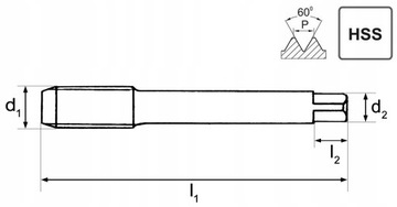 GWINTOWNIK RĘCZNY M5, DIN-2181/1P+ NARZYNKA M5x0.5