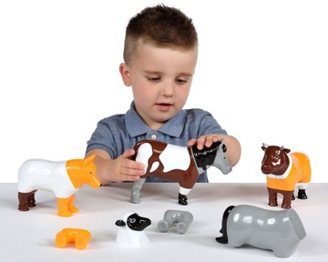 MALBLO 62001 MAGNETIC Zwierzęta z gospodarstwa KLOCKI MAGNETYCZNE ZESTAW