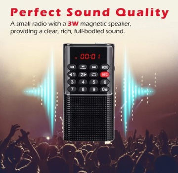 ПОРТАТИВНАЯ РАДИО PRUNUS MINI FM J-328 AM С ЗАПИСИЮ SD TF MP3