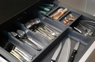 Wkład na sztućce organizer do szuflady 530x490mm grafit