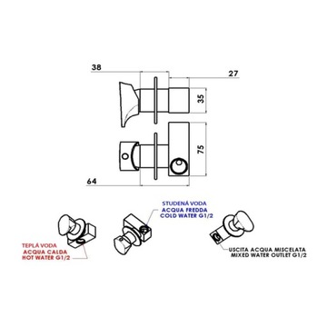 Sapho AXAMITE Смеситель для биде скрытого монтажа, хром
