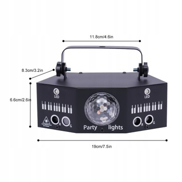 7-OKOWA LAMPA SCENICZNA LED MAGICZNA KULA LASEROWA