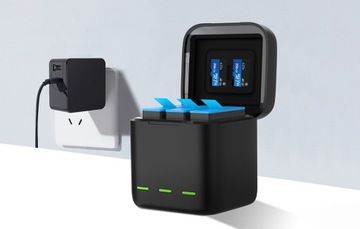 ТРЕХКАНАЛЬНОЕ ЗАРЯДНОЕ УСТРОЙСТВО TELESIN ДЛЯ GOPRO HERO 9 10 11 12 КАБЕЛЬ 3 АККУМУЛЯТОРА