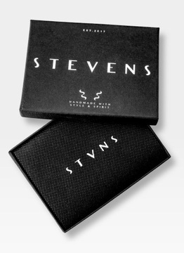 Мужской тонкий кожаный кошелек STEVENS 1,5 см, подарок с RFID-меткой для маленьких карт, Q2