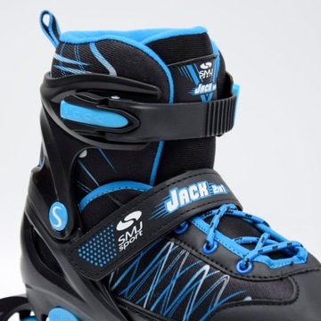 Регулируемые детские ролики/коньки 2в1 SMJ JACK синего размера. 26-29