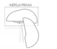 Угловая полка Kidney 1200 RIGHT антрацит доводчик FRONT 60CM