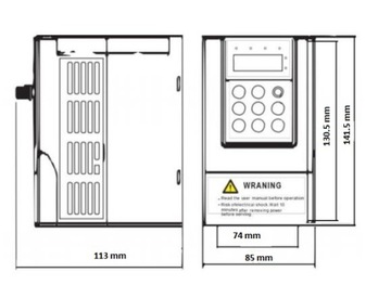 Falownik D12-S2-1R5G jednofazowy 1X230V, Skalarny, 1.5kW, 7.0A