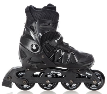 Хоккейные коньки 2в1 регулируемые RAVEN Expert Black 37-40