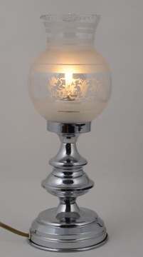 Wspaniała lampka srebrna klosz Hiszp. 60-450