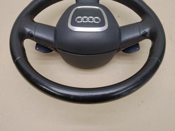 фото thumb №8, Руль + подушка безопасности кожаный лепестки s-line sline audi a3 8p годы 03-08