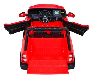 Автомобиль Toyota Hilux на аккумуляторе, красный, привод 4х4+MP3+LED