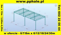 Стальная конструкция 6x6: навес, ангар, гараж, карпорт