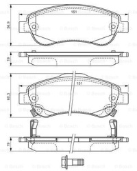 фото thumb №12, Тормозные колодки ham. honda cr-v bosch 986 494 379 комплект тормозные колодки тормозных,