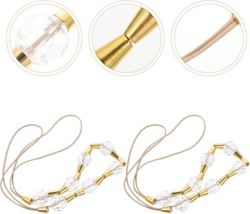 2szt Crystal Curtain Rope Curtain Blocks Krawaty do zasłon zewnęt