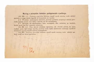 STARE PISMO - ZAWIADOMIENIE SĄDOWE, SĄD GRODZKI, PIŃSK 1937