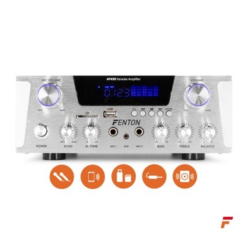 HIFI-усилитель для караоке 2x300 Вт USB FM BT высокой мощности