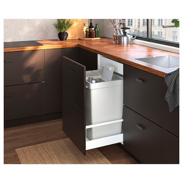 МУСОРНИЦА с крышкой, светло-серый 35л IKEA