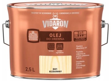 VIDARON ПРОЗРАЧНОЕ МАСЛО ДЛЯ ДЕРЕВА D01 2,5 л