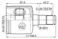 Шрус  полуось внутренний левое  volvo s80 2007- febest Доставка, фото thumb