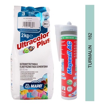 Набор затирок MAPEI Ultracolor Plus 2 кг + турмалиновый силикон Mapesil AC-SC 182