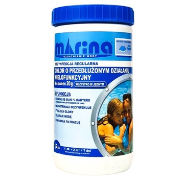 POOL TABLETS CHLOR MARINA МНОГОФУНКЦИОНАЛЬНЫЕ хлорные таблетки 20г 1,2кг