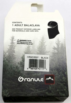 GRANULE Strecz мужская зимняя шапка, маска, балаклава, черная
