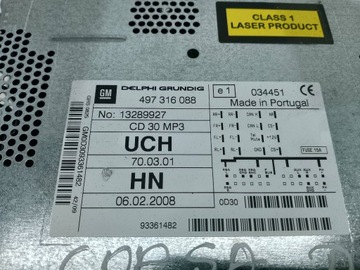 фото thumb №8, Радіо cd opel corsa d 1.6 16v бензин хетчбек 13289927 497316088