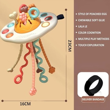WOOPIE BABY Zabawka Sensoryczna Montessori Gryzak Grzechotka Wielofunkcyjny