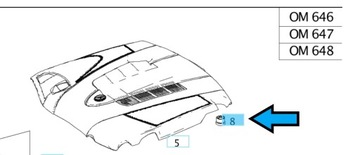 фото thumb №5, Держатель кронштейны крышки, защитные накладки двигателя mercedes om646 om647 om648