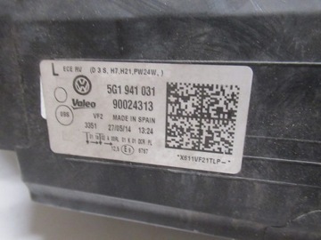 фото thumb №13, Vw golf 7 vii 5g лампа bi ксенон ліва 5g1941031 kpl