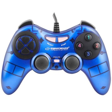 EGG105B Gamepad PC USB Fighter niebieski Esperanza