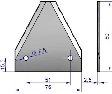 20x Нож, лезвие Bizon 506000001, ножевая планка, зубец сверху WARYŃS