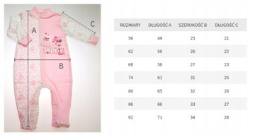 Pajacyk pajac niemowlęcy piżamka AREX 80