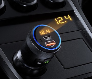 FM-ПЕРЕДАТЧИК BLUETOOTH 5.1 USB БЫСТРОЕ ЗАРЯДНОЕ УСТРОЙСТВО QC 18 Вт/PD 24 Вт 12/24 В БАС