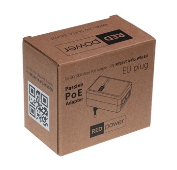 Блок питания RED Power 24 В, 1 А, 24 Вт, PoE со светодиодной подсветкой Gigabit Ethernet для Loco 5AC