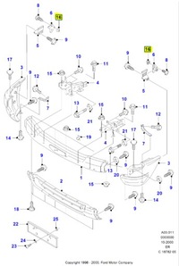 фото thumb №7, Гайка - распорная бампер передний ford ranger 1998-2003 er оригинальный номер 4130780